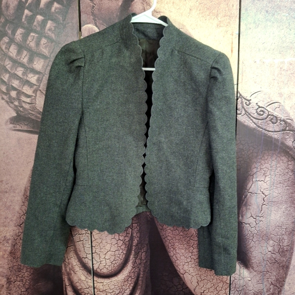 Vintage Haberdasher scalloped edge Gray Women's Jacket.